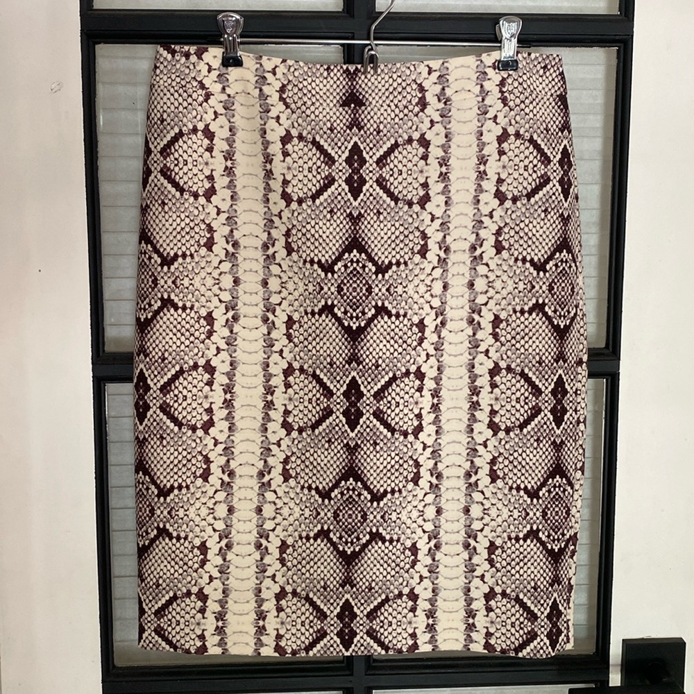 NWOT J Crew No. Two Snakeskin Print Pencil Skirt